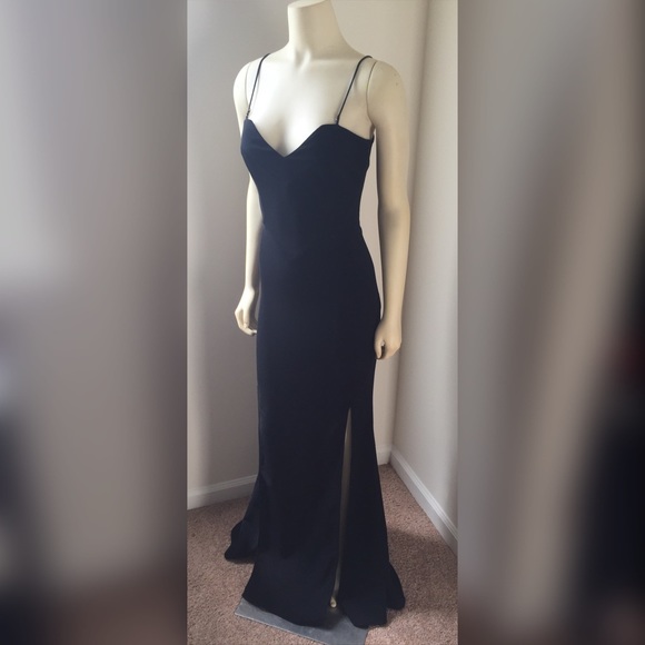Versace Dresses & Skirts - Vtg Versace Jeans Couture Black Slit Gown Dress